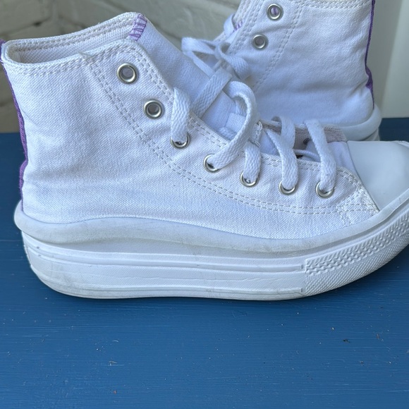 Converse White and Lavender High-Tops - Picture 8 of 13